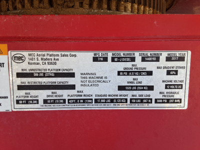 Used 2016 MEC 60J-D Telescopic Boom Lifts Texas US | Stack Equipment #1362076