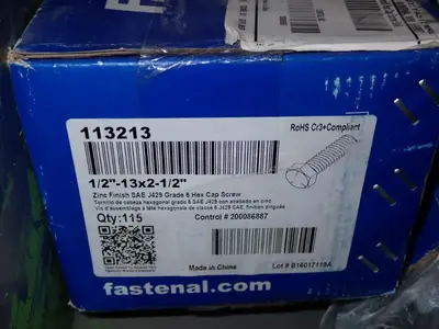 Fastenal  Boxes Of Hex Cap Screw Bolts