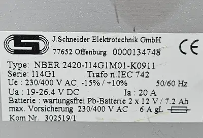 USED J-Schneider NBER 2420-I14G1M01-K0911