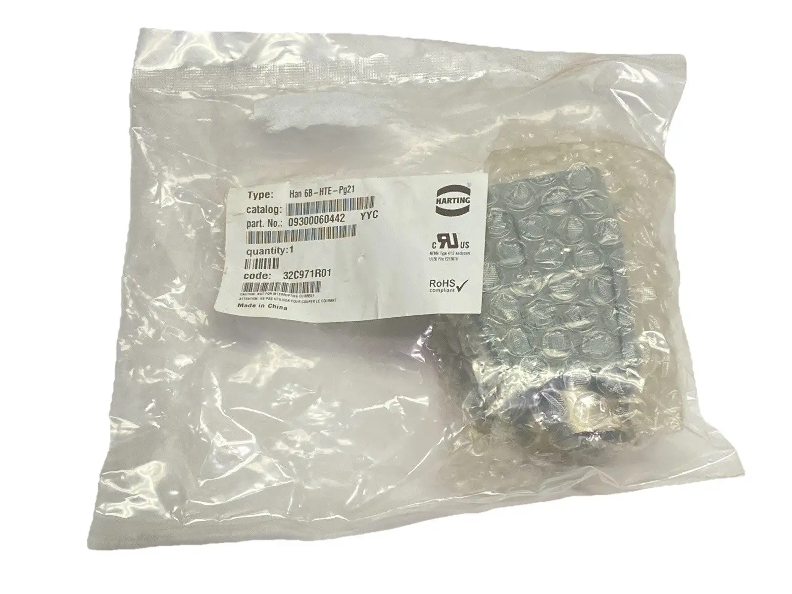 NEW HARTING YYC HEAVY DUTY CONNECTOR HOOD HAN 6B-HTE-PG21