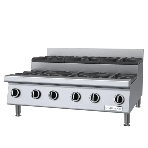 Garland GTOG36-SU6 36" Gas Hotplate w/ (6) Burners & Manual Controls, Natural Gas