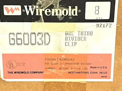 G6003D | Wiremold  One Third Divider Clip BOX OF 8 - New Other