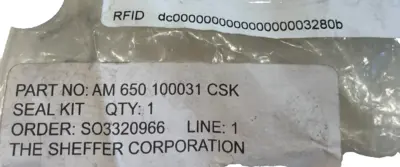 NEW SHEFFER CORP. AM 650-100031-CSK SEAL KIT AM 650100031CSK