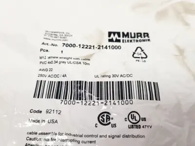 NEW MURRELEKTRONIK SINGLE-ENDED CORDSET, M12 FEMALE
