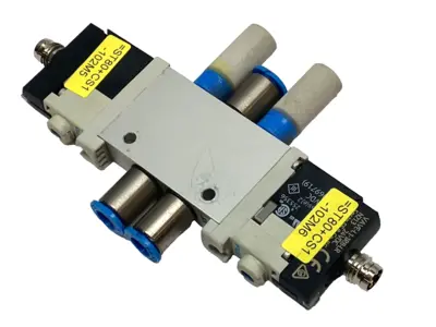 Used Festo Dual 3/2 Solenoid Valve 24VDC w/ VAVE-L1-1R8-LR Solenoid Valves Michigan US | Maverick Industrial Sales #1398145