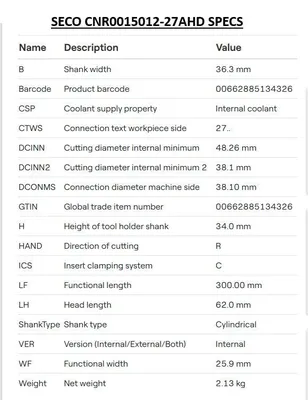 SECO CNR0015012-27AHD Tooling & Accessories, Boring | Machinery Central (6)