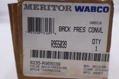 Meritor R955039 Back Pressure Valve Part Stock K-1796