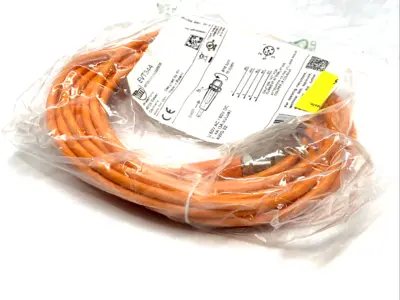 NEW IFM M12 MALE CORDSET 5M PVC ORANGE IP69K