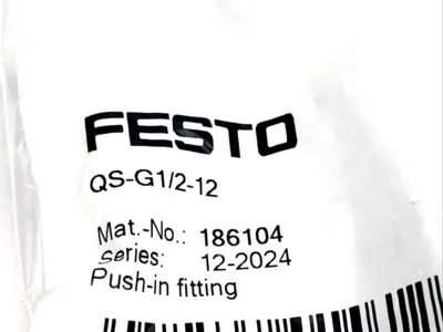 New | in-Stock Festo QS-G1/2-12 Parts (Hydraulics and Pneumatics) Michigan US | Maverick Industrial Sales #1391502
