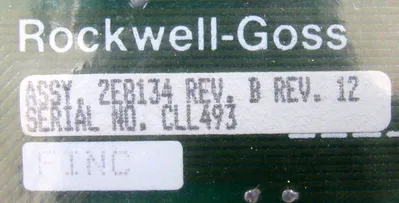 NEW ROCKWELL GOSS 2E8134 INTERFACE BOARD E008134-00111 REV B REV 12