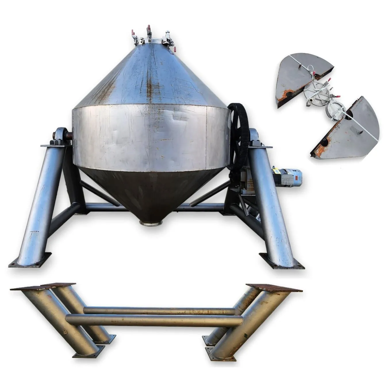 Used Stainless Steel Double Cone Blender - 150 cubic foot