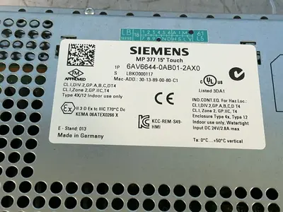 New | in-Stock SIEMENS 6AV66440AB012AX0 Automation Control (HMI) Ohio US | HGR 24 #1406069