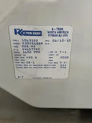 USED K-TRON K-TRON SODER