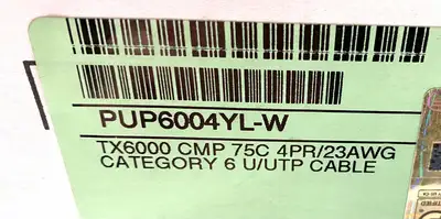 USED PANDUIT CABLE TX6000 CMP 75C 4PR/23AWG CAT. 6 U/UTP 10'
