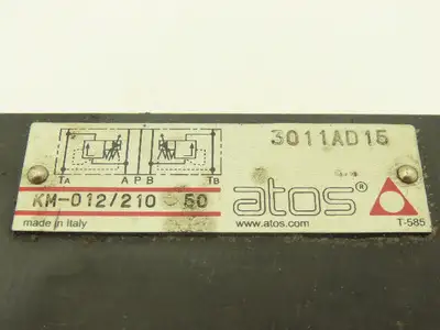 Atos KM-012/210 50 Hydraulic Pressure Relief Sandwich Valve