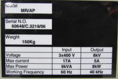 NEW SIGMA TECHNOLOGIES MR/AP ATMOSPHERIC PLASMA TREATMENT SYSTEM MR/T AP