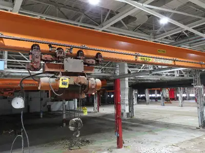 Cleveland Tramrail P&H 4 Ton Single Girder Underhung Bridge Crane 45' 10" Span