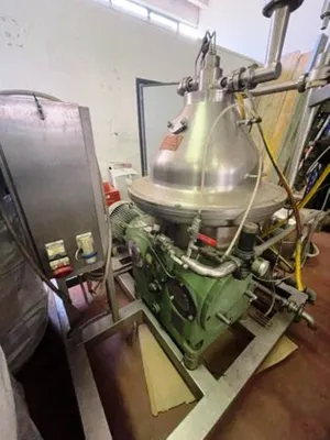 Westfalia SA 35-06-076 wine clarifier centrifuge skid, 316SS.