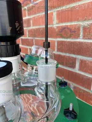 USED CHEMGLASS 30 LITER GLASS REACTOR W/ CHEMGLASS OVERHEAD 1/4 HP STIRRER