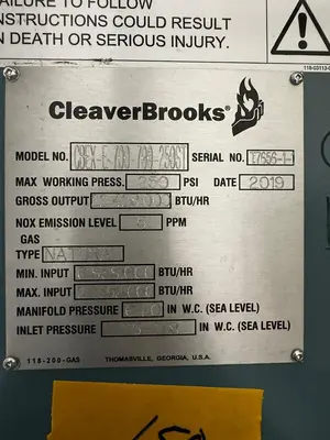 Cleaver Brooks CBEX-E-700-700-250ST Steam Boiler 700 HP 250 PSI Natural Gas 2019