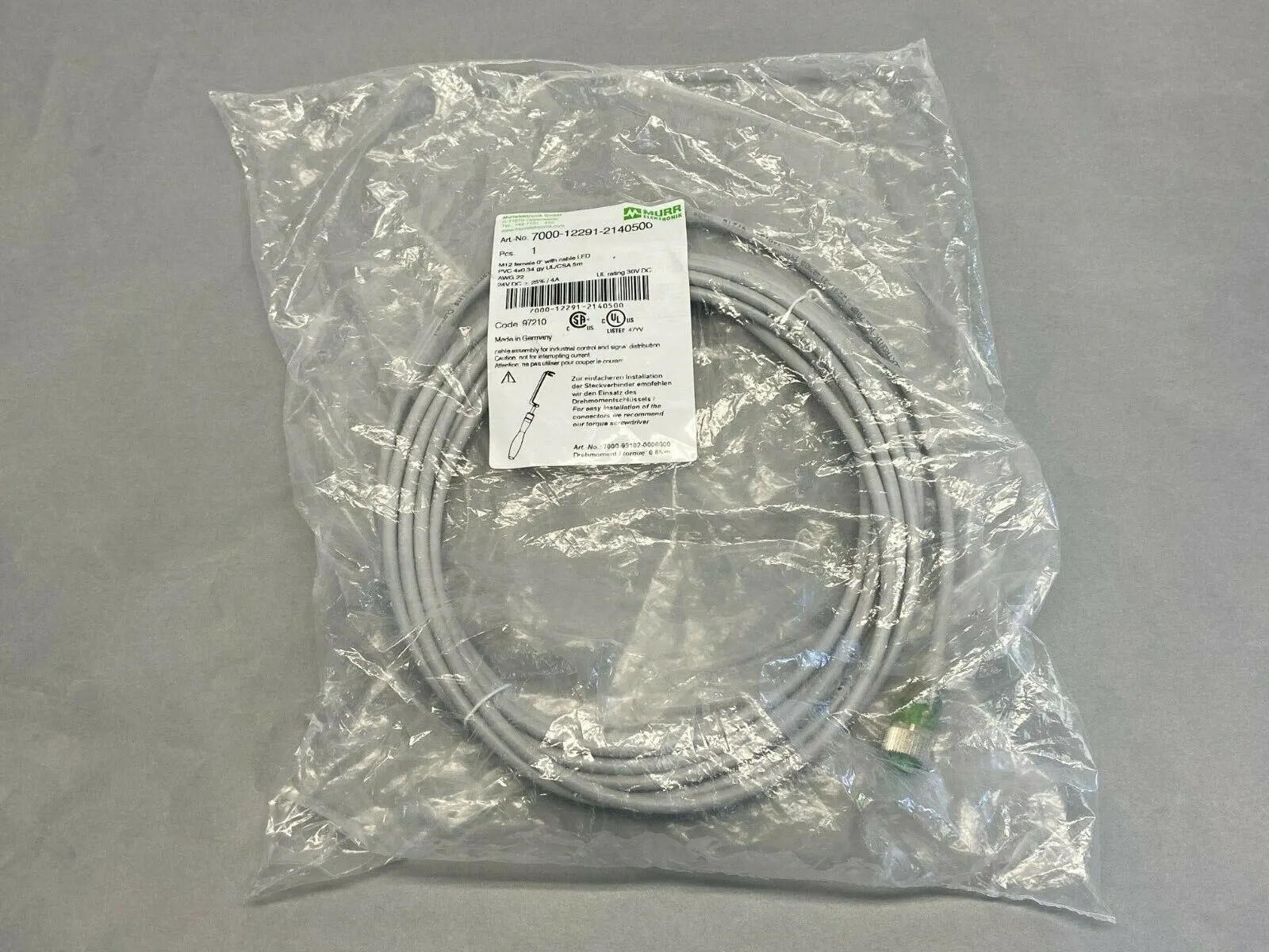7000-12291-2140500 | Murr Elektronik  Single-Ended Cordset - New