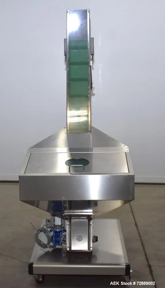 Used - SARG Incline Belt Conveyor with Hopper & Cleated Belt