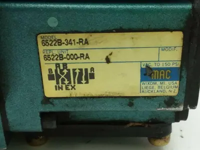 Mac 6522B-341-RA Valve Assembly 150 PSI 3/4" NPT