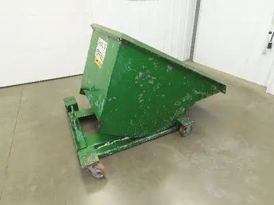 Roura Self Dumping Hopper 3/4 Yard Forklift Steel Dumpster 63x38x39"