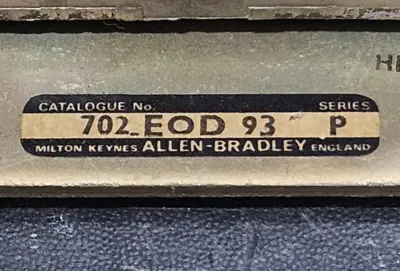 Allen-Bradley 702EOD93 Ser. P Size 4 Contactor CAT. AC-3 Loc4E45