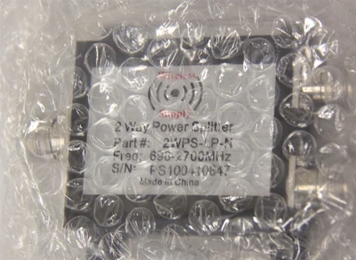 Wireless Supply 2WPS-LP-N 2 Way Power Splitter 698-2700 MHz Freq NEW (10127)R