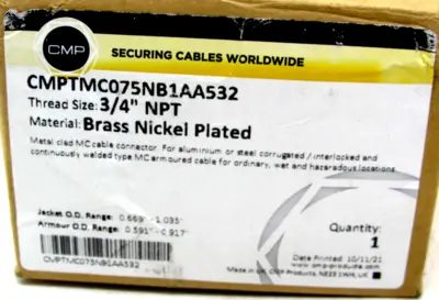NEW CMP CMPTMC075A NB1AA532 CABLE CONNECTOR 3/4"