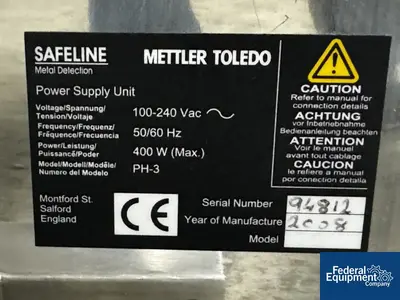 USED Safeline Safeline CroPharm Combi Metal Detector/Deduster