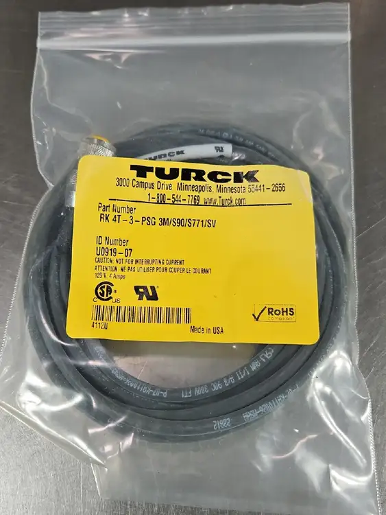 Used TURCK TURCK RK 4T-3-PSG 3M/S90/S771/SV PLC Processors | Palmetto Automation #1154289