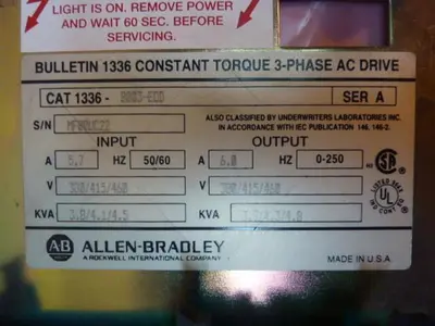 USED ALLEN BRADLEY 1336-B003-E0D SER A