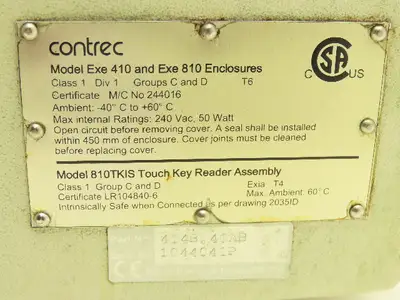 Enraf Contrec 414 Flow Meter Batch Controller 414B.40AB / 810TKIS / Exe410