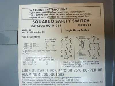 USED SQUARE D H-361