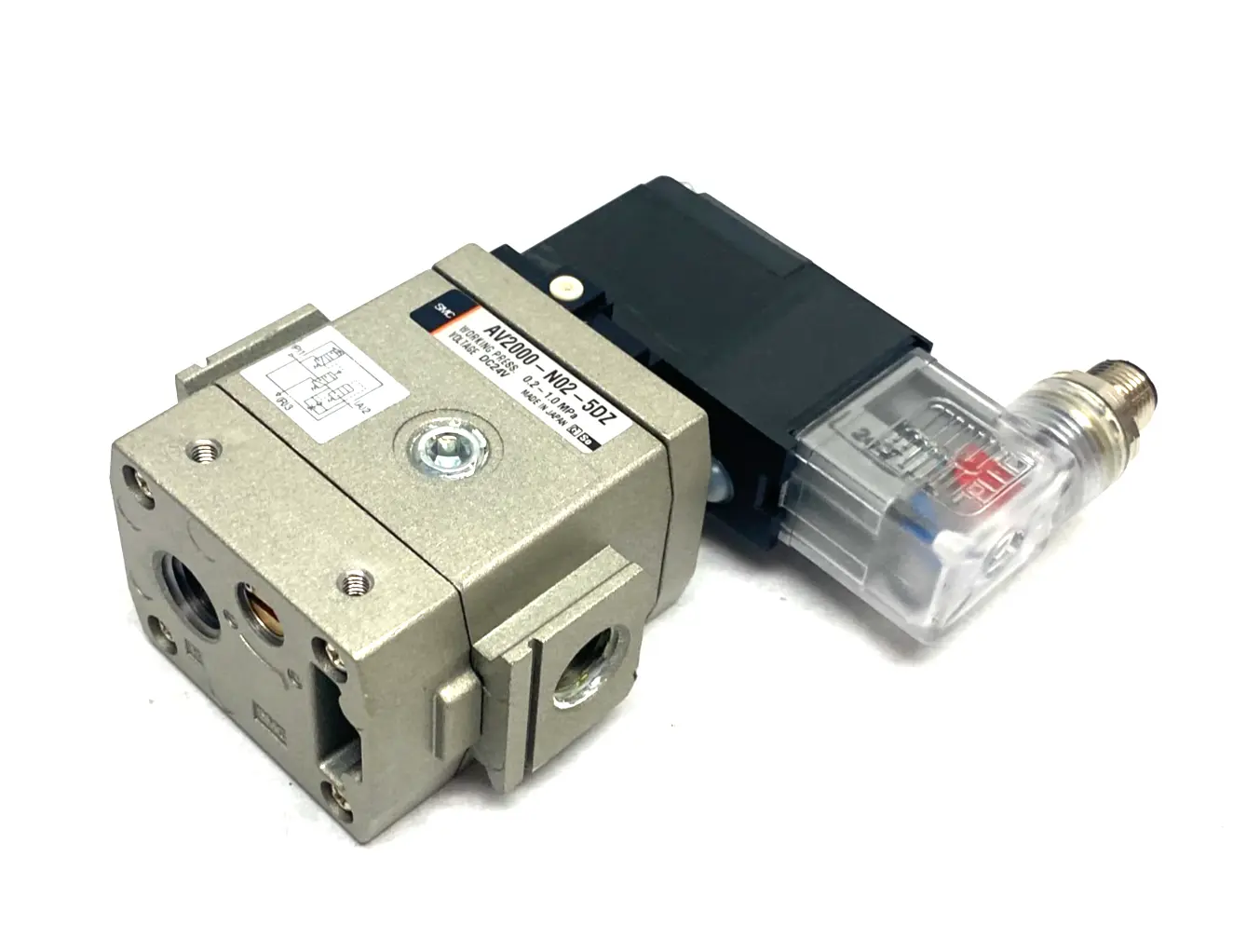 USED SMC SOFT START-UP VALVE, BODY PORTED, M12 4-PIN DIN PLUG