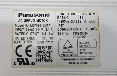 PANASONIC MSME042G1A Servo Motors | Great American Equipment Company (5)