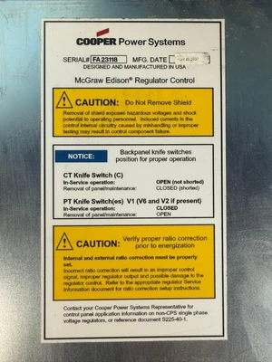 Cooper Power Systems CL-6A Regulator Control Assembly (5.5.5)