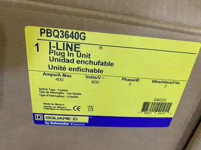 NEW SCHNEIDER SQUARE D PLUG-IN I-LINE BUSWAY FUSIBLE 400A 600VAC  3P, 3 FUSE + G