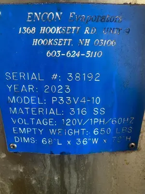 Used 2023 ENCON EVAPORATORS P33V4-10 Evaporators Missouri US | Machinery & Equipment #1503561