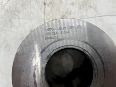 (2) 1.000-8 UNRC INFEED DIE DIA 5.497 / 593609 CENTRAL 36670: stock 16368