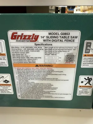 G0853 | Grizzly | Panel Saws