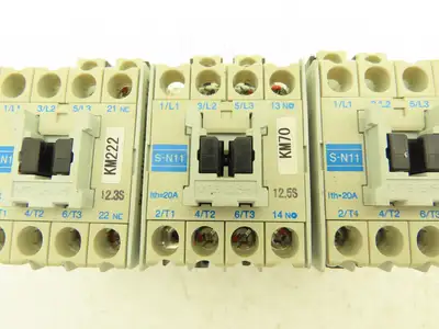 Mitsubishi Electric S-N11 Contactor 7.5Hp 20A 600VAC Lot of 3