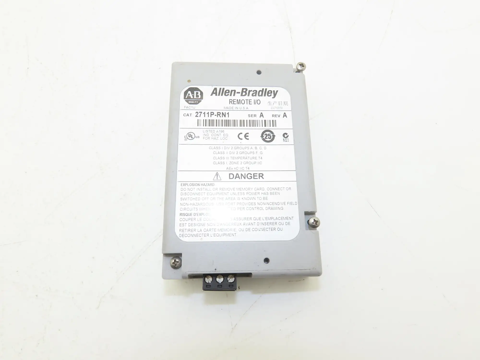 Allen Bradley 2711P-RN1 Remote I/O Communication Module PanelView Plus Ser A