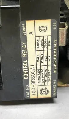 Used ALLEN-BRADLEY 700-BR800A1 Miscellaneous Equipment (Electrical & Power) Ohio US | Surplus Asset Holdings #1209214