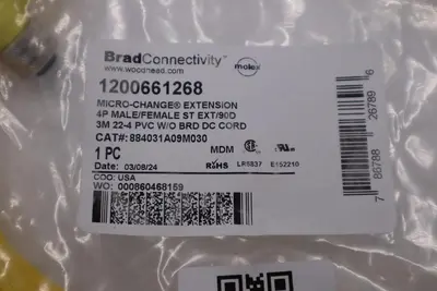 NEW Woodhead Connectivity 884031A09M030 Cordset Cable Connector STOCK H1003