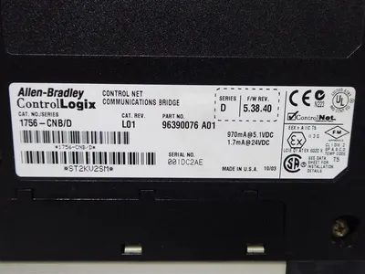 Allen Bradley 1756-CNB/D ControlLogix Control Net Comm Bridge Rev. L01 Used