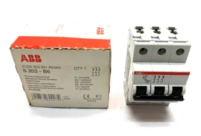 New | in-Stock ABB Miniature Circuit Breaker 3-Pole Tripping Character B Circuit Breakers Michigan US | Maverick Industrial Sales #1394576