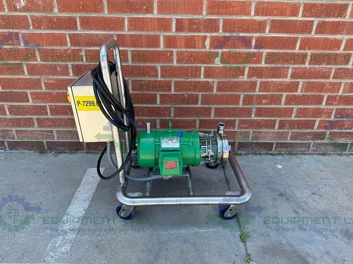 Used TRI CLOVER C216MDG18T-2902-17 CENTRIFUGAL PUMP W/ RELIANCE 5 HP MOTOR 460V Centrifugal Pumps | Equipment Lab #486569